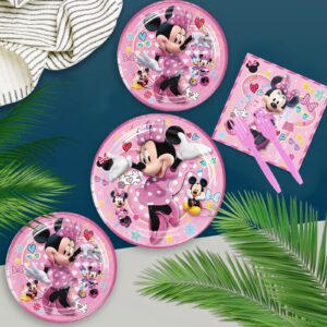 Minnie Birthday Party Supplies, Minnie Birthday Party Balloon Decorations Theme, Include Happy Birthday Banner, Hanging Swirl, Backdrop, Cake & Cupcake Topper, Tablecloth, Birthday Party For Kids