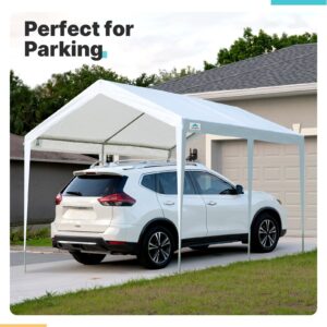 ADVANCE OUTDOOR Adjustable 10x20 ft Heavy Duty Carports Car Canopy Garage Boat Shelter Party Tent, Adjustable Height from 9.5 ft to 11 ft, White