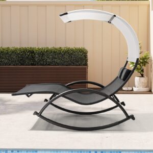 Crestlive Products Outdoor Double Chaise Lounge, Patio Swing