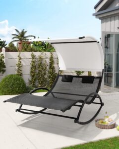 crestlive products outdoor double chaise lounge, patio swing