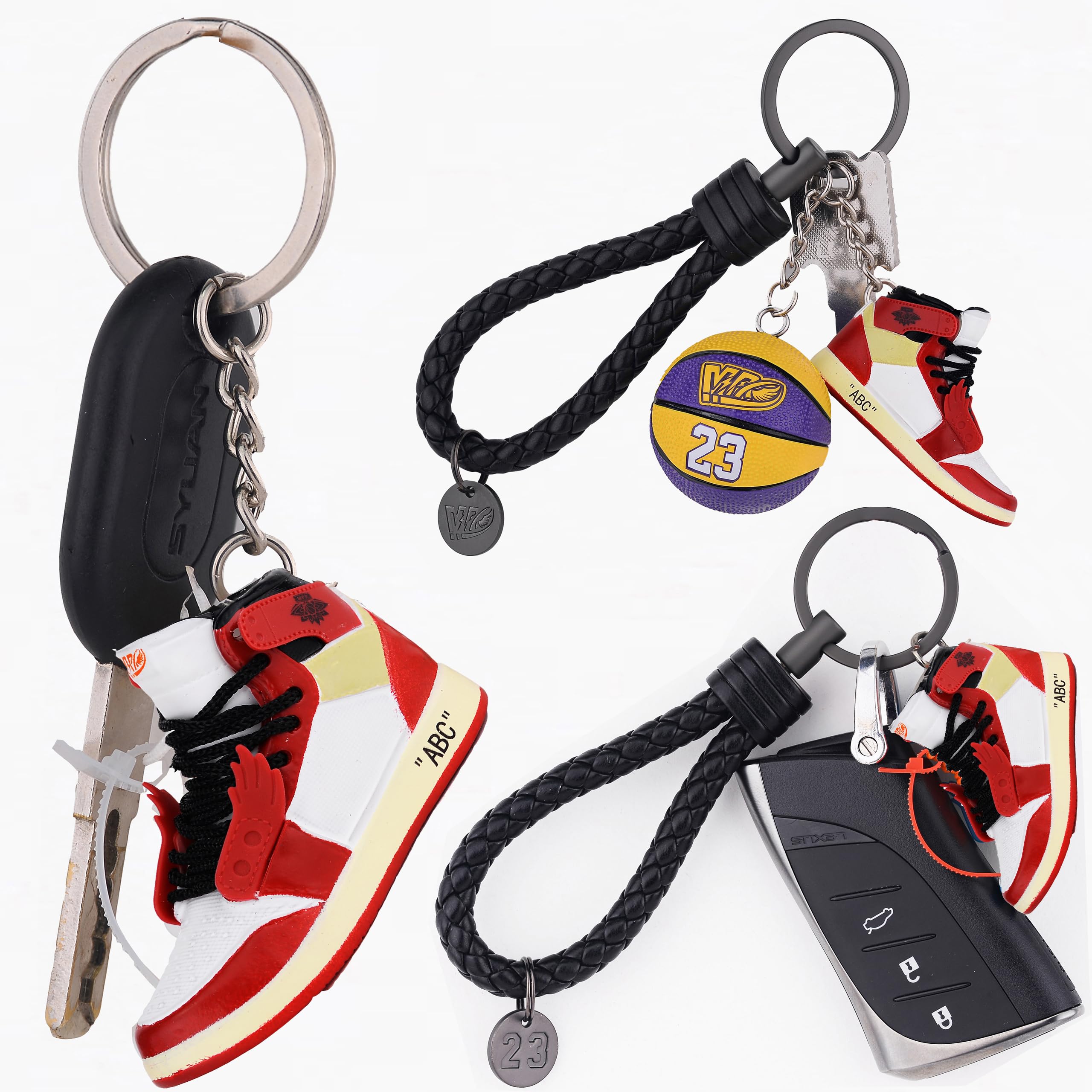 MPK Mini Sneaker Keychain - 3D Basketball Keychain Accessories for Men, Women,graduation gifts,inspirational gifts (Red-3)