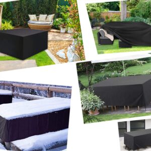 Patio Furniture Covers Waterproof Cushion Covers for Outdoor Furniture Sofa Cover Table Cover Lounge Chair Covers Outdoor Furniture Covers Black (67x37x27.5 inch)