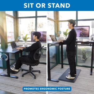 Mount-It! L Shaped Standing Desk - Large Electric Corner Standing Desk, Height Adjustable L Standing Desk with Smooth Ergonomic Height from 28.3" to 46.5", 3 Memory Settings, Solid Steel Frame, Black