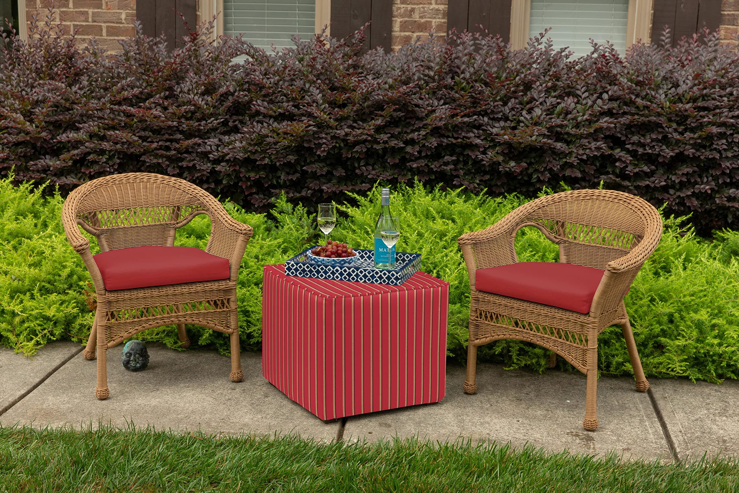 Naturesroom Sunbrella Patio Cushions -Wicker Seat Pad - 19.5" W x 19.5" L x 2.5" T, Outdoor Chair Cushion with Comfort, Style & Durability Designed for Outdoor Living - Made in The USA