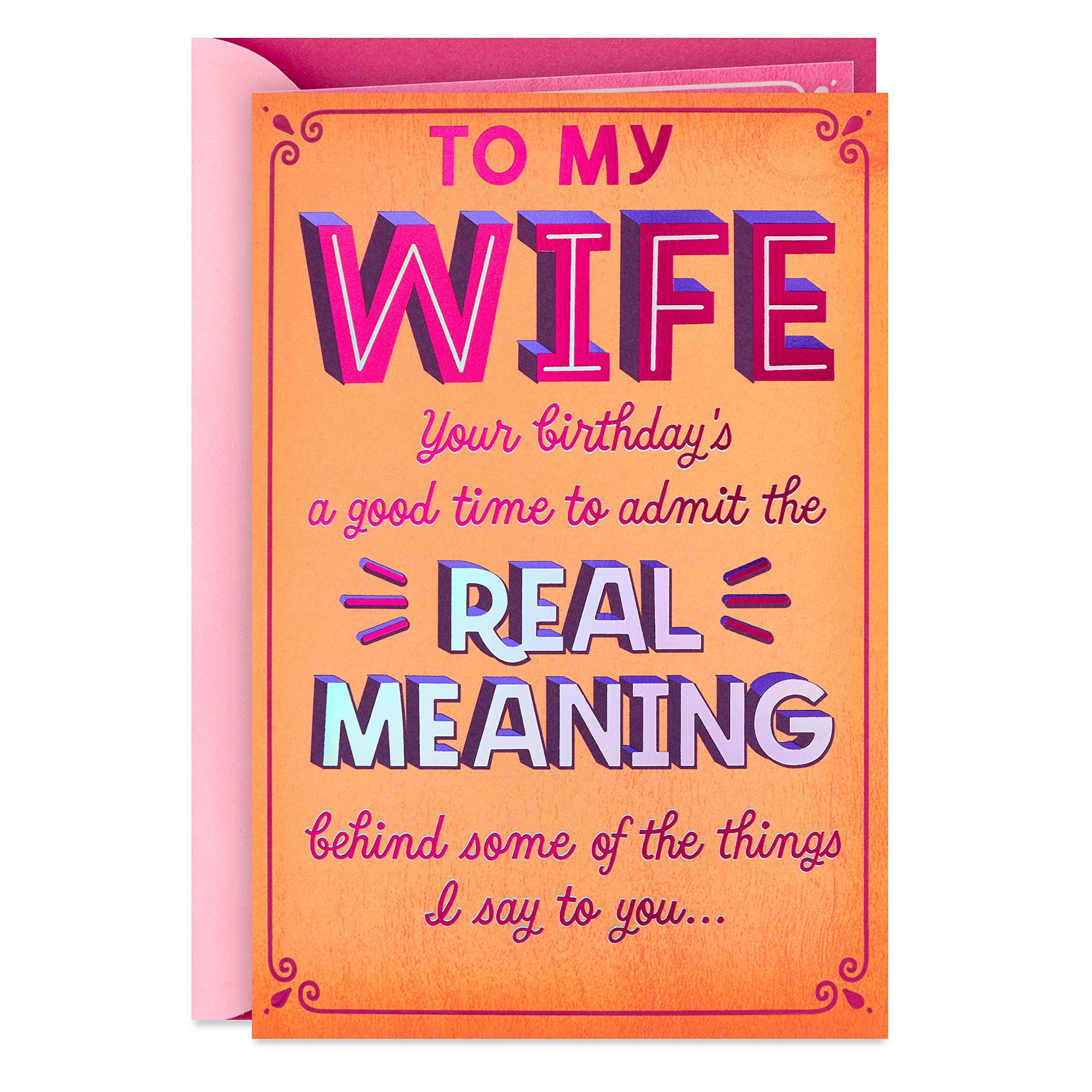 Hallmark Funny Birthday Card for Wife (Really Mean It)