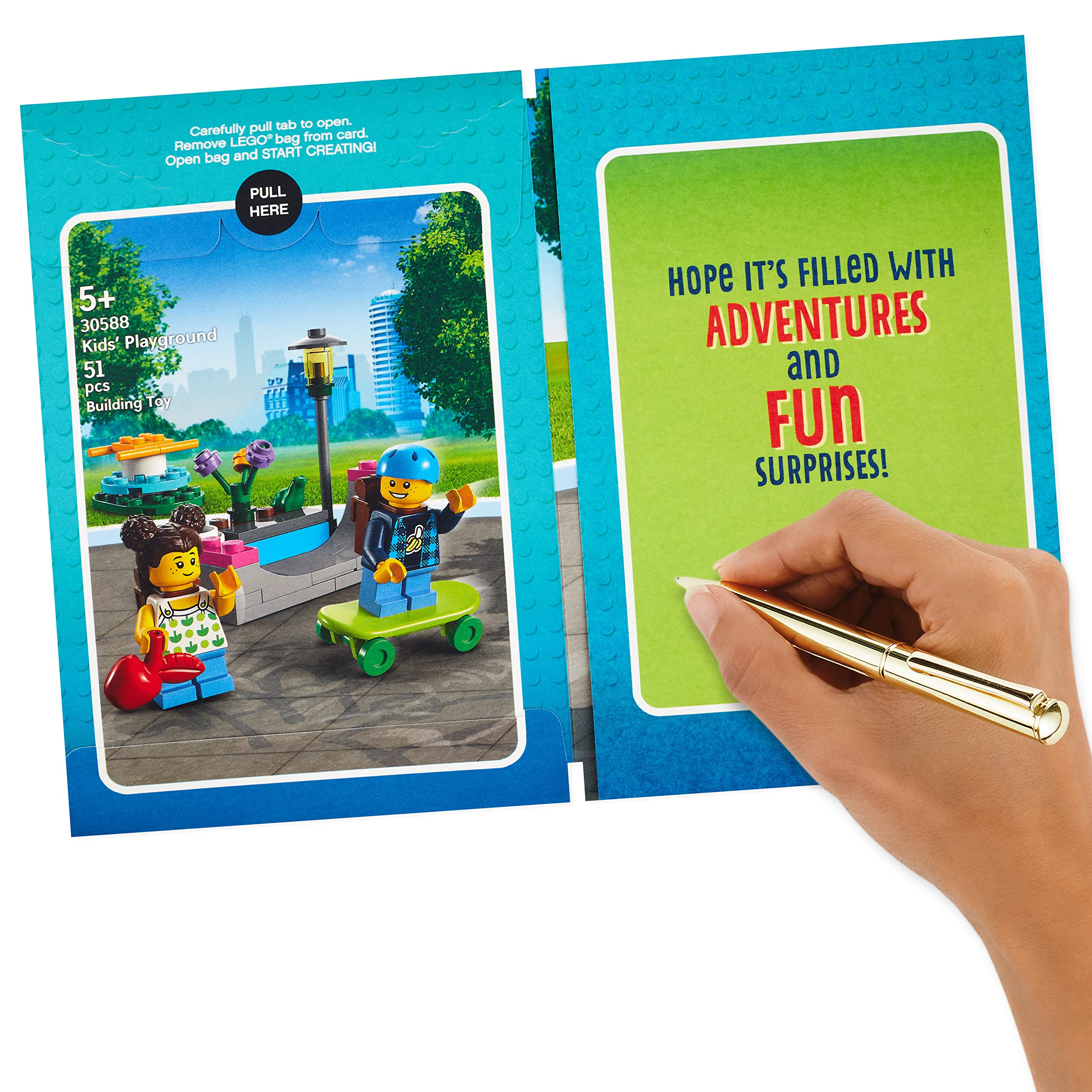 Hallmark Birthday Card for Kids with Legos (Playground Building Kit, Ages 5 and Up)