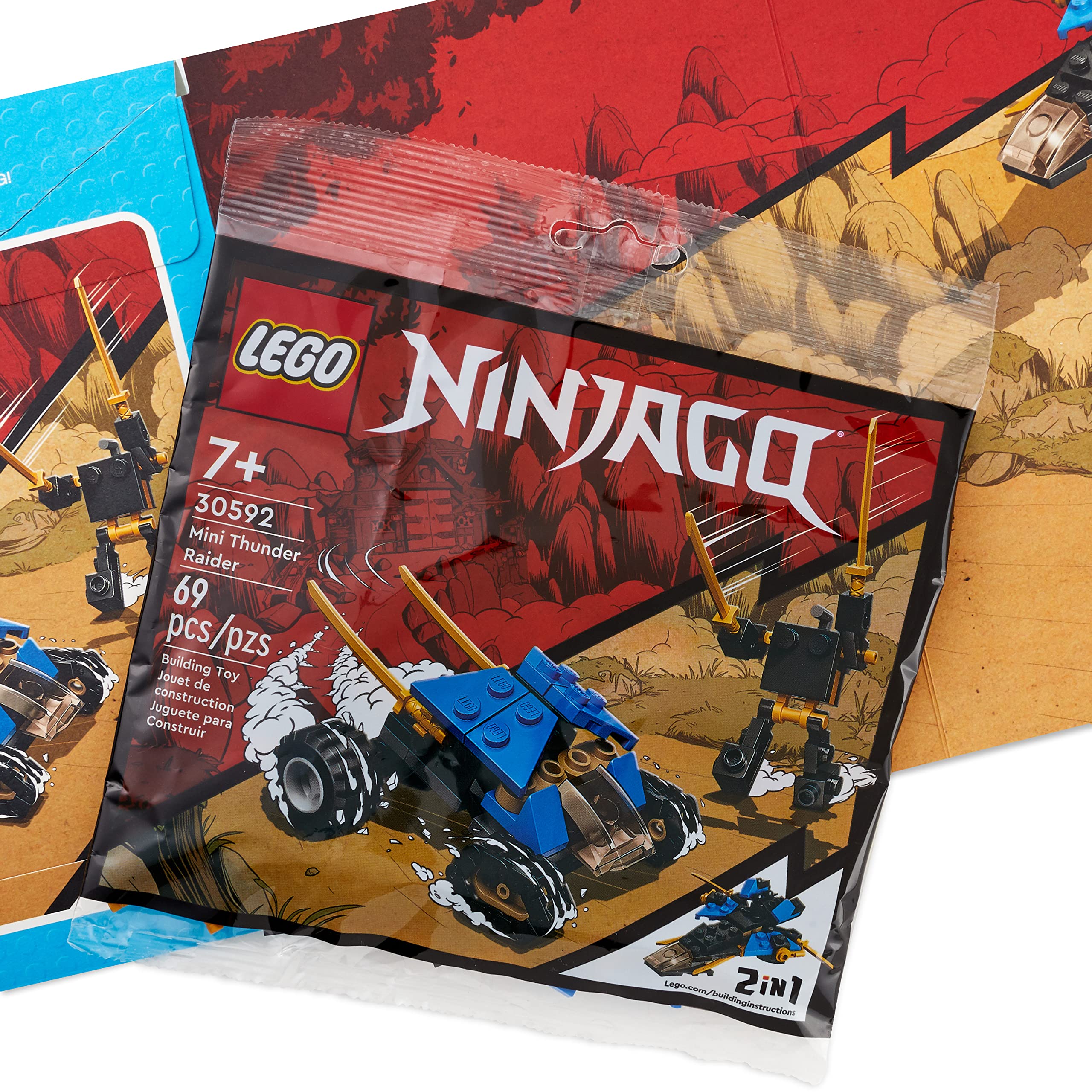 Hallmark Birthday Card for Kids with Legos (Ninjago Mini Thunder Raider Building Kit, Ages 7 and Up)