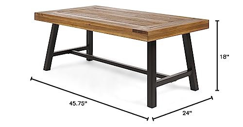 Christopher Knight Home Carlisle Outdoor Acacia Wood Coffee Table and Bench Set