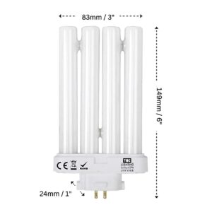 TBE LIGHTING 27w PLS Energy Saving Daylight Bulbs for High Vision Reading Lamps 4-pin GX10Q-4 Quad Tube