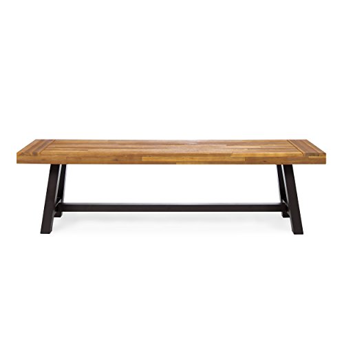 Christopher Knight Home Carlisle Outdoor Acacia Wood Coffee Table and Bench Set