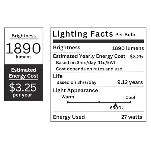 TBE LIGHTING 27w PLS Energy Saving Daylight Bulbs for High Vision Reading Lamps 4-pin GX10Q-4 Quad Tube