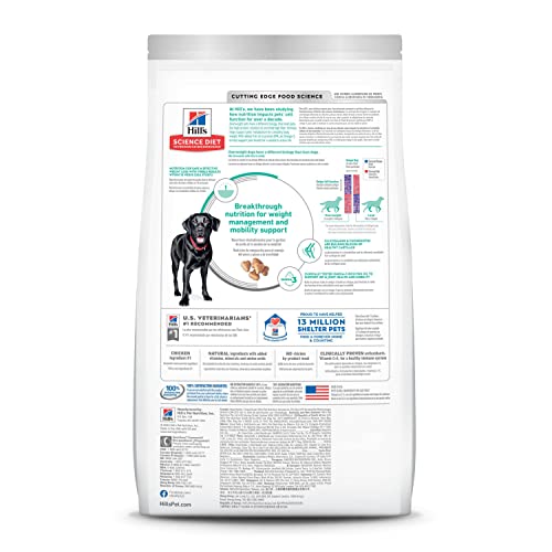 Hill's Science Diet Perfect Weight & Joint Support, Adult 1-5, Large Breed Weight Management & Joint Support, Dry Dog Food, Chicken & Brown Rice, 25 lb Bag