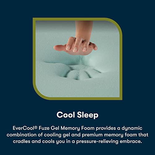 Serta - iComfortECO F20GL Plush 12.5" Queen Smooth Top Memory Foam Mattress, Cooling, Pressure Relief, Utilizing Recycled and Plant-based Material, 100 Night Trial, CertiPUR-US Certified