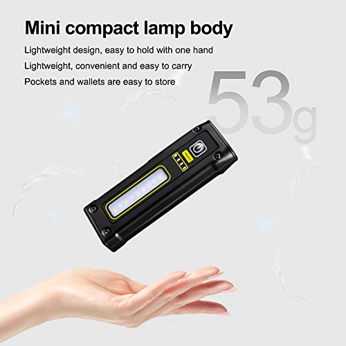 PINSAI Portable Rechargeable LED Work Light, Mini Magnetic Flashlights for Mechanics with COB Sidelight, Small Multi-use Waterproof Super Bright Car Repair Emergency Trouble Light