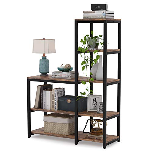 LITTLE TREE Book Shelf for Bedroom, 5-Tier Tall Bookshelf with 3 Display Shelves for Living Room, Wooden Bookcases Modern Free Standing Bookshelves for Office