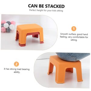 Levemolo Baby Step Stool 1pc Plastic Stool Stools for Kids Kids Step Stool Ottoman Sleeper Bed for Adults Bathroom Footstool Kindergarten Stool Home Furniture Orange Household Bathroom Stool Pp Baby