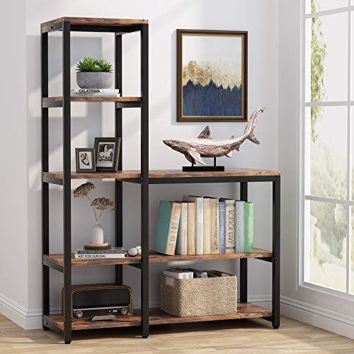 LITTLE TREE Book Shelf for Bedroom, 5-Tier Tall Bookshelf with 3 Display Shelves for Living Room, Wooden Bookcases Modern Free Standing Bookshelves for Office