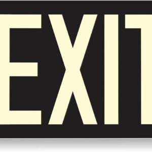 Photoluminescent Exit Sign Black - Aluminum - UL 924 Code Approved/IBC/NFPA 101 | NightBright USA Part Number ULB-050