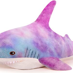 AFYBL 39.4 inch Shark Giant Stuffed Animal Toy, Wildlife, Soft Polyester Fabric, Beautiful Shark Markings, Handcrafted Kids Huggable Pillow for Pretend Play, Travel, Nap Time (Purple)