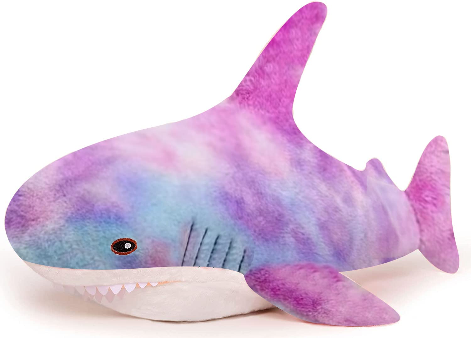 AFYBL 39.4 inch Shark Giant Stuffed Animal Toy, Wildlife, Soft Polyester Fabric, Beautiful Shark Markings, Handcrafted Kids Huggable Pillow for Pretend Play, Travel, Nap Time (Purple)