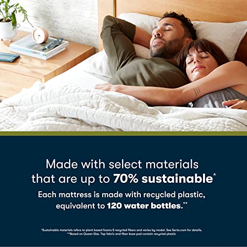 Serta - iComfortECO S20GL Plush 12.5" King Hybrid Smooth Top Mattress, Cooling, Pressure Relief, Utilizing Recycled and Plant-based Material, 100 Night Trial, CertiPUR-US Certified