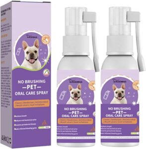 wanshi pet oral spray clean teeth, teeth cleaning spray for dogs & cats,teeth cleaning spray,cat spray, tartar remover healthy spray for dogs cats kitten teeth spray,pet bad breath treatment (2pcs)