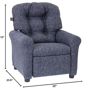 THE CREW FURNITURE Traditional Kids Recliner, Toddler Ages 1-5 Years, Home Décor Polyester Linen, Gray