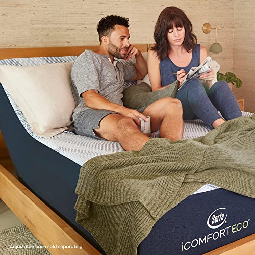 Serta - iComfortECO F20GL Plush 12.5" Queen Smooth Top Memory Foam Mattress, Cooling, Pressure Relief, Utilizing Recycled and Plant-based Material, 100 Night Trial, CertiPUR-US Certified