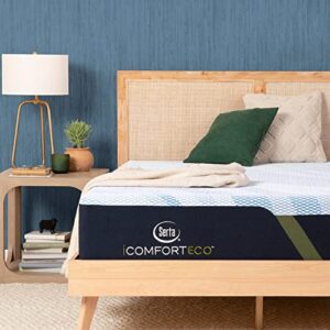 Serta - iComfortECO F20GL Plush 12.5" Queen Smooth Top Memory Foam Mattress, Cooling, Pressure Relief, Utilizing Recycled and Plant-based Material, 100 Night Trial, CertiPUR-US Certified