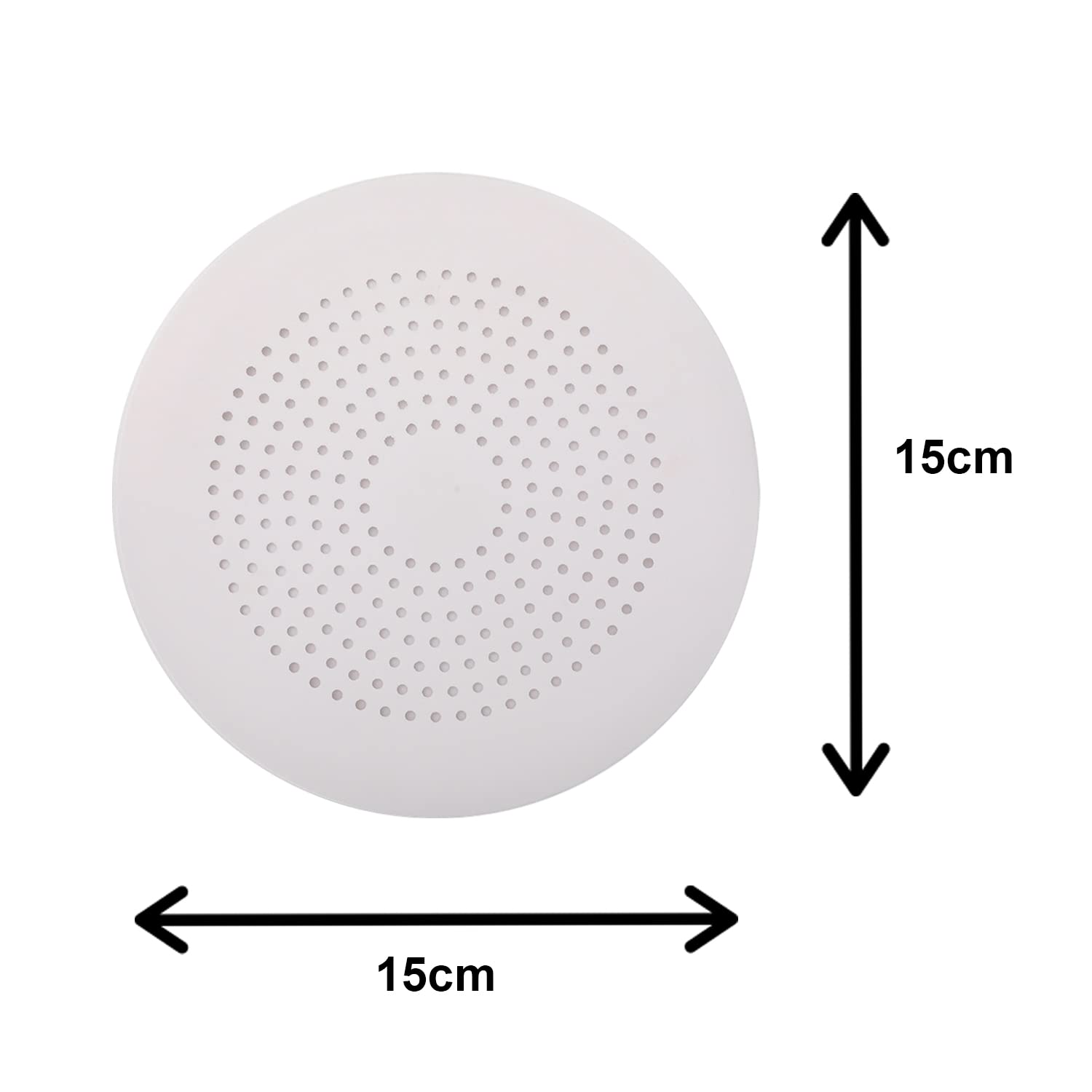 Hair Catcher Round Silicone Hair Stopper with Suction Cup Quick & Easy to Install Perfect for Bathroom, Bathtub & Kitchen Use - Pack of 2 (White)