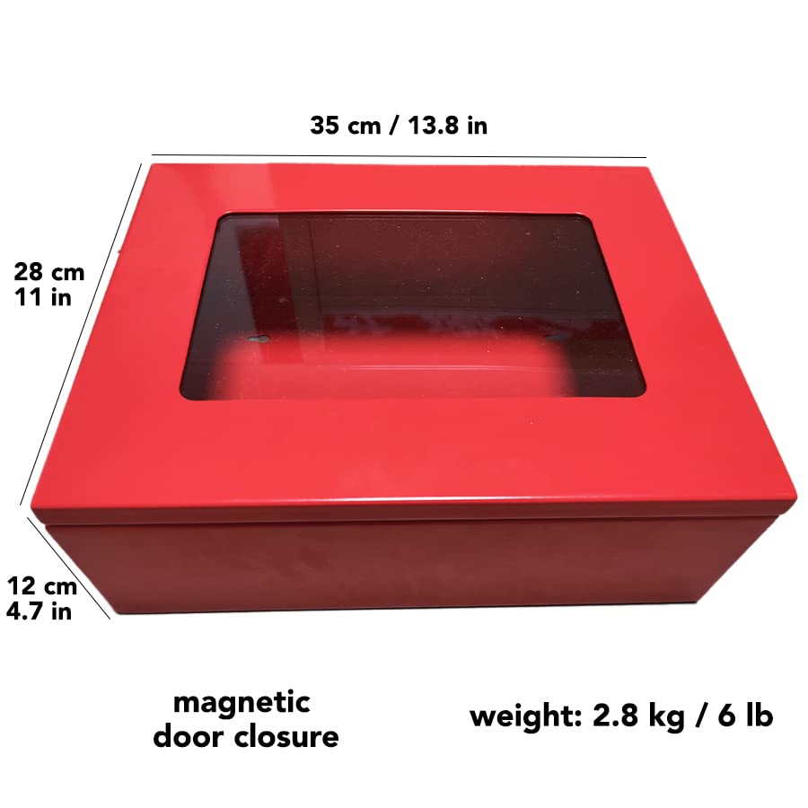 Cabinet for Fire Escape Ladder 2-Story Small | Box for Fire Rescue Stuff | Comes with Hooks for Fire Blanket and Fire Extinguishers - 14 * 11 * 5 inches | External Storage for Emergency Ladder