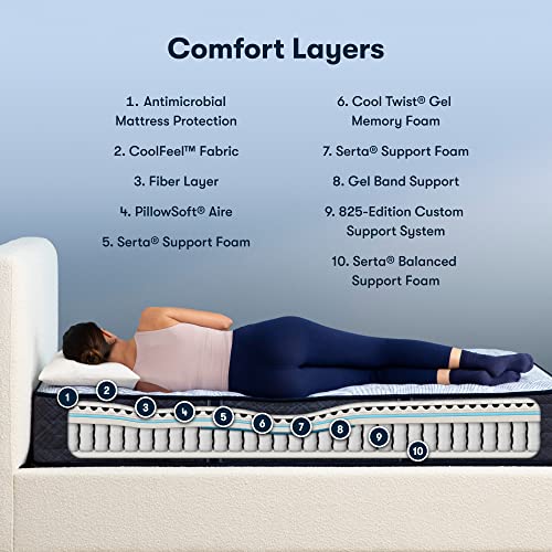 Serta Perfect Sleeper Enhanced 12" Twin Mattress - Firm, Cooling Gel Memory Foam, Pocket Innersprings for Motion Isolation, Edge Support, CertiPUR-US Certified - Nurture Night