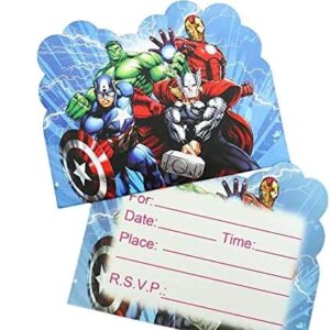 SUTRADHAR 20pcs Superhero Birthday Invitations,Superhero Party Invitations Birthday Party Supplies Decoration (Invitations2)