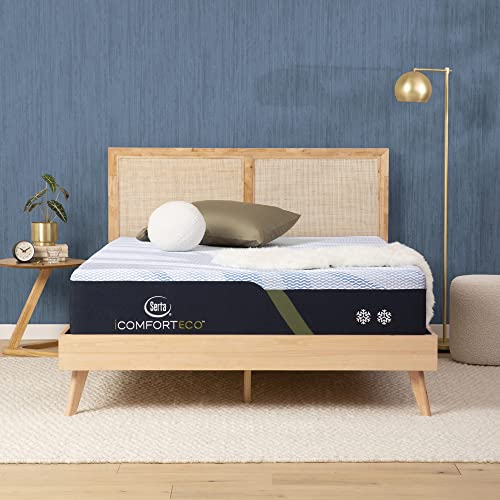 Serta - iComfortECO F10 Medium 12" King Smooth Top Memory Foam Mattress, Cooling, Pressure Relief, Utilizing Recycled and Plant-based Material, 100 Night Trial, CertiPUR-US Certified