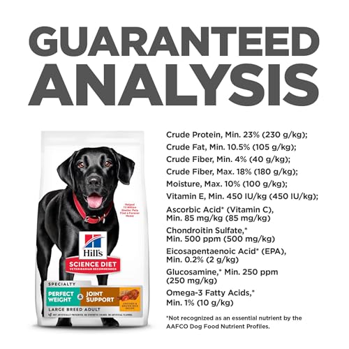 Hill's Science Diet Perfect Weight & Joint Support, Adult 1-5, Large Breed Weight Management & Joint Support, Dry Dog Food, Chicken & Brown Rice, 25 lb Bag