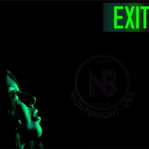 Photoluminescent Exit Sign Black - Aluminum - UL 924 Code Approved/IBC/NFPA 101 | NightBright USA Part Number ULB-050