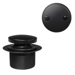 Westbrass D93-2-62 Bathtub Drain Plug Trim Set + Westbrass E531D-1F-62 Wall Mount Tub Spout, Matte Black