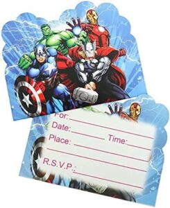 sutradhar 20pcs superhero birthday invitations,superhero party invitations birthday party supplies decoration (invitations2)