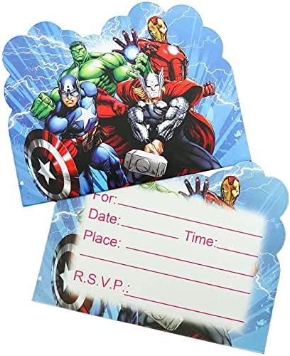 SUTRADHAR 20pcs Superhero Birthday Invitations,Superhero Party Invitations Birthday Party Supplies Decoration (Invitations2)