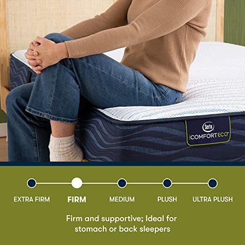 Serta - iComfortECO S15GL Firm 12" Full Hybrid Smooth Top Mattress, Cooling, Pressure Relief, Utilizing Recycled and Plant-based Material, 100 Night Trial, CertiPUR-US Certified