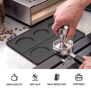 Luriseminger Espresso Tamping Mat Food Grade Silicone Coffee Tamp Mat Coffee Tamper Mat Coffee Pad Tamp Station for Barista Tool Home Kitchen Bar Coffee Shop Espresso Accessory(10.6Inch X 9Inch)