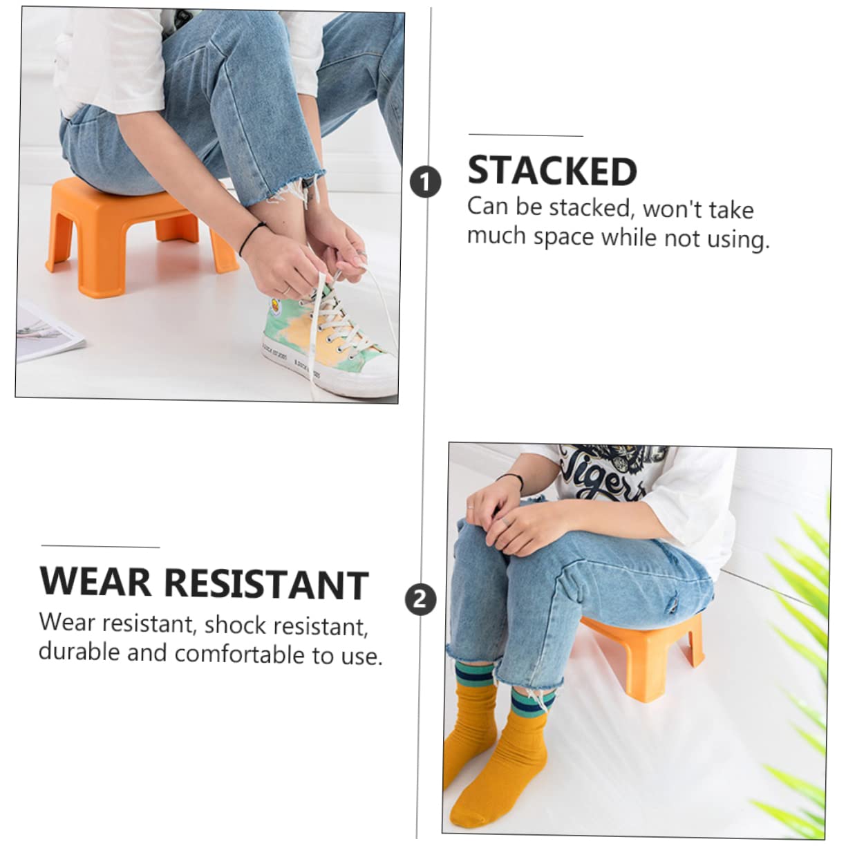 Levemolo Baby Step Stool 1pc Plastic Stool Stools for Kids Kids Step Stool Ottoman Sleeper Bed for Adults Bathroom Footstool Kindergarten Stool Home Furniture Orange Household Bathroom Stool Pp Baby