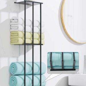 TooTaci Towel Racks for Bathroom,Towel Holder for Bathroom Wall,Upgraded 3 Tier Towel Storage for Small Bathroom,Towel Rack with Shelf for Small Space Organizer,Can Hold Up 6 Rolled Towels