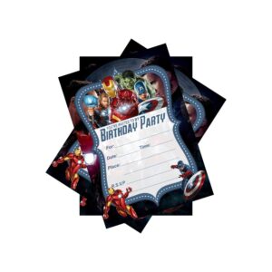 SUTRADHAR 24pcs Superhero Birthday Invitations,Superhero Party Invitations Birthday Party Supplies Decoration (Invitations5)