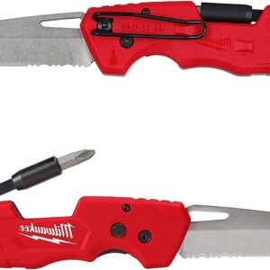 Milwaukee FASTBACK Folding Utility Knife w/Blade Multifunctionality, Red-black