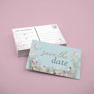 Stonehouse Collection | Wedding Save The Date Stationery Postcards | Wild Flower Save The Date Bridal Cards | (Save the Date)