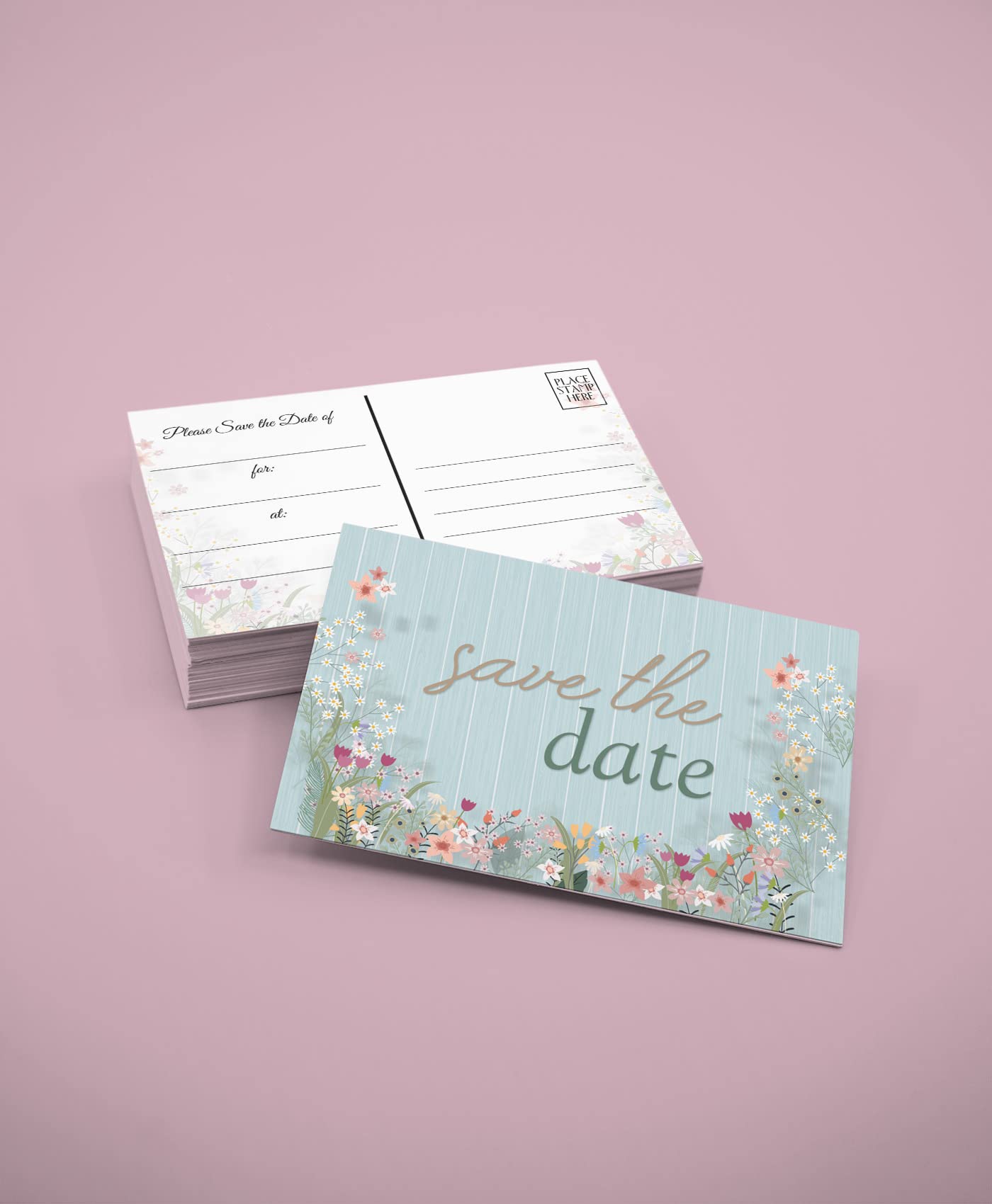 Stonehouse Collection | Wedding Save The Date Stationery Postcards | Wild Flower Save The Date Bridal Cards | (Save the Date)