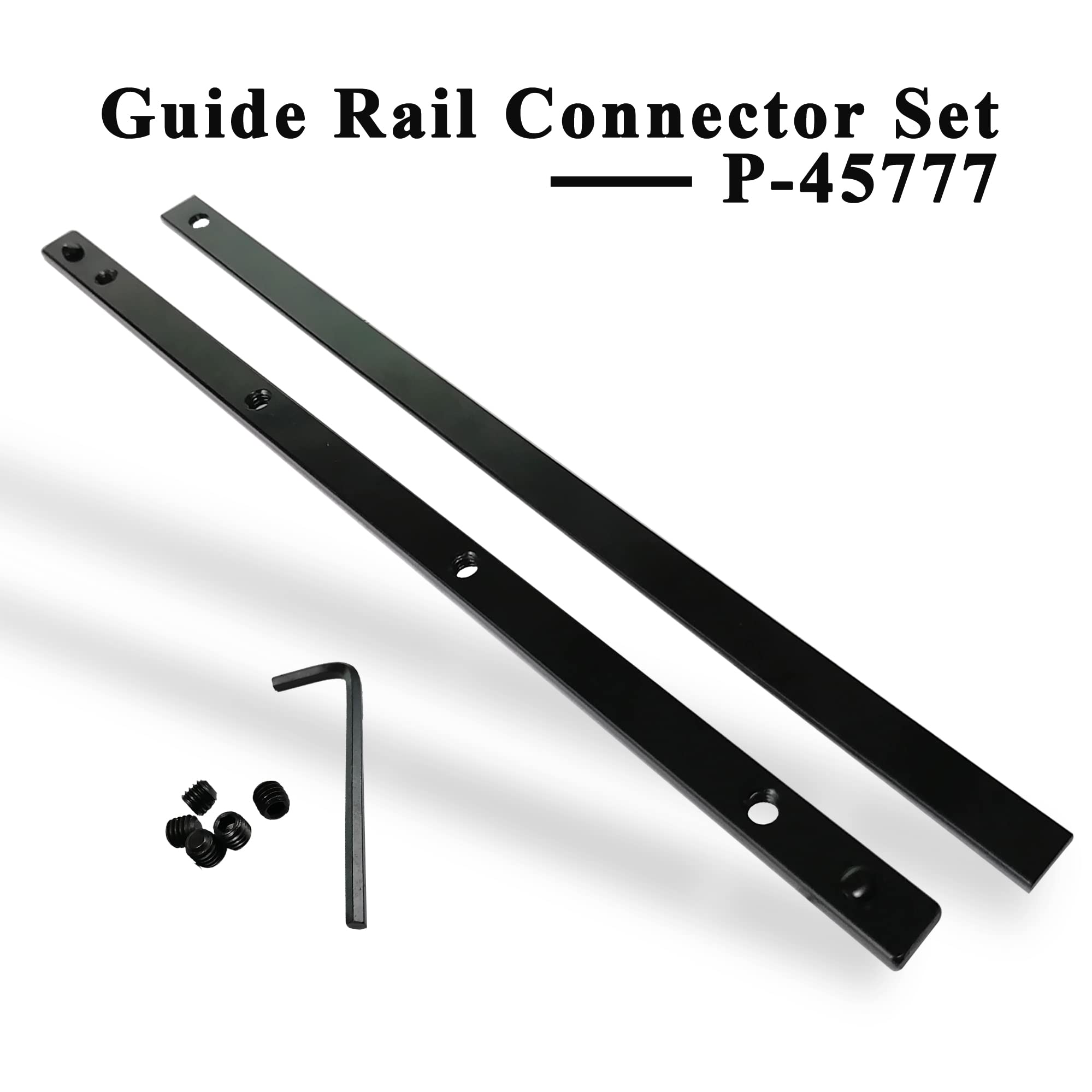 Guide Rail Connector Set P-45777 for Makita Track Saw Long Cuts， Also Compatible with Festool, Fit for DeWalt, Fit in Integrated Guide Rail T-Slots for Secure Cutting, 2 PCS, Black