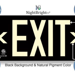 Photoluminescent Exit Sign Black - Aluminum - UL 924 Code Approved/IBC/NFPA 101 | NightBright USA Part Number ULB-050