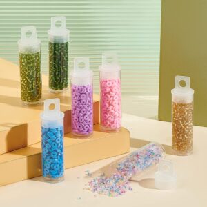 PH PandaHall 30pcs Clear Tube Bead Containers, Plastic Storage Tubes with Caps Organizers Bottle Container Set for Beads, Bath Salt, Candy Storage, Party Favors, 10ml (2.68x 0.75 Inch /6.8x1.9 Cm)